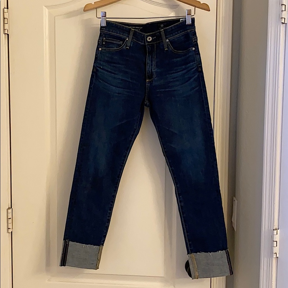 AG the high rise Stevie cuff cropped denim 25R